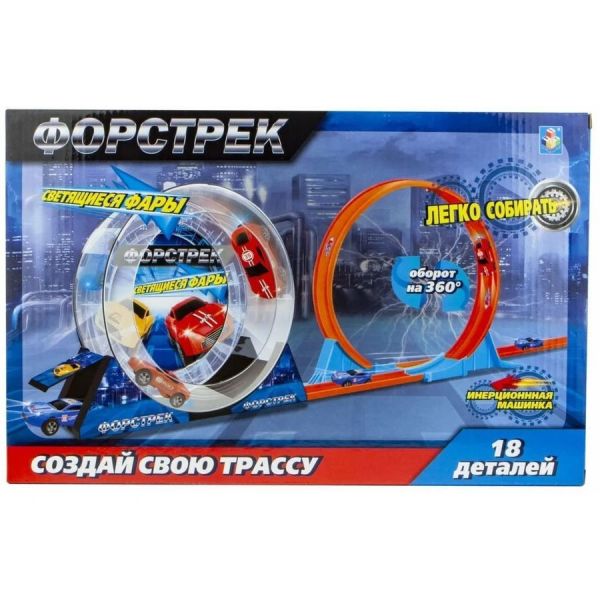 Игровой набор 1TOY Форстрек автодром, автомобиль [т16062]