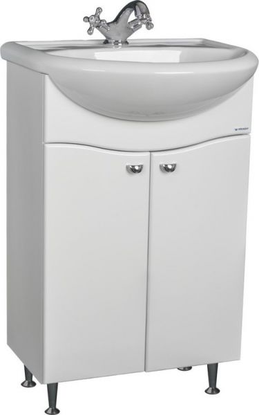 Тумба для умывальников Айсберг Волна 55 без ящика Белая